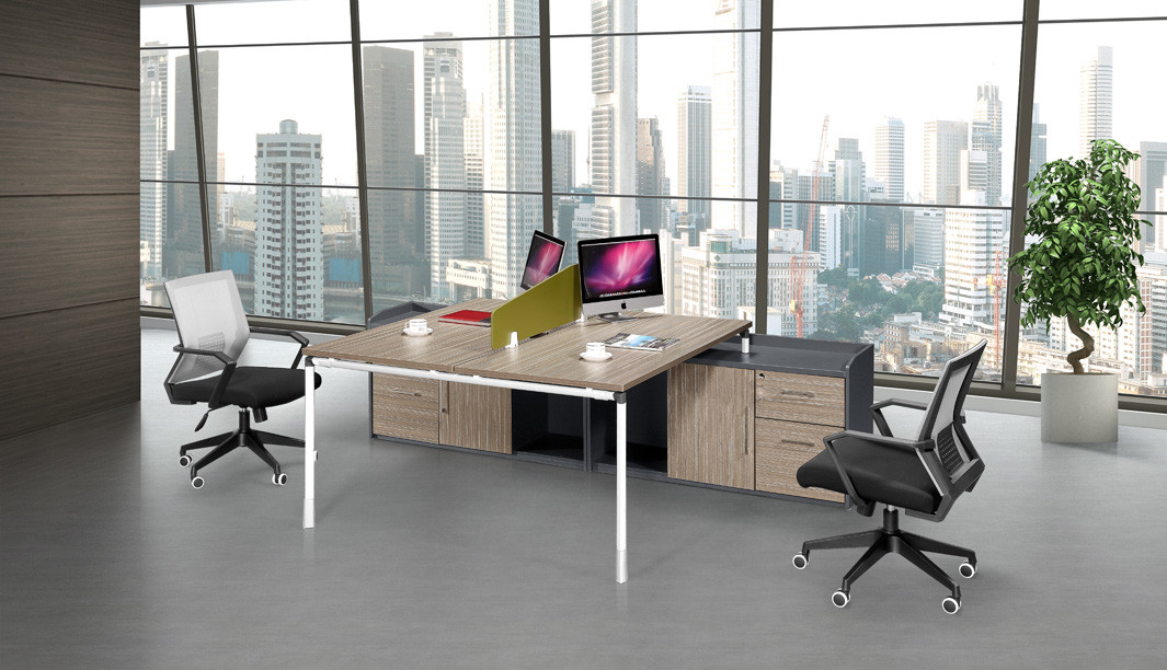 Simple Appearance Modular Workstation Desk , Workstation Office Furniture Smooth Treatment