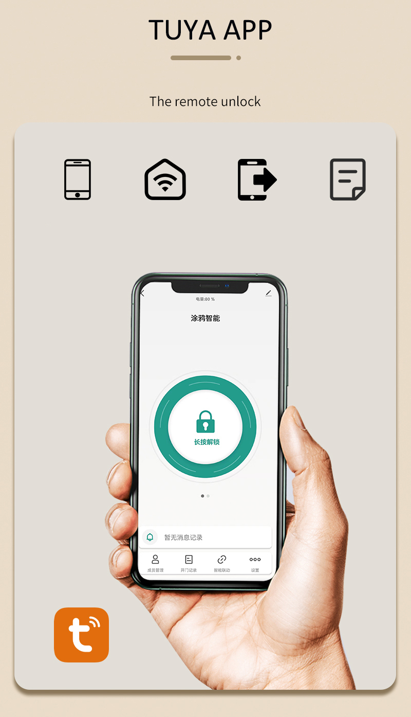 Qleung S608 Waterproof TTlock Tuya Smart Key Digital Locks Fingerprint Aluminum Electric Sliding Glass Door Smart Home Door Lock