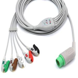 China Stable Medical Cardiac Monitor Cables , Fixed Pinch Connector ECG Leadwire factory
