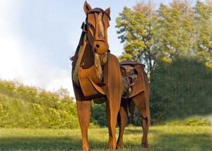 China Life Size Metal Horse Sculpture / Metal Horse Garden Sculpture Rusty Finishing factory