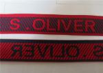 3.5 Cm Jacquard Elastic Webbing Red On Black Woven Polyester fiber Material