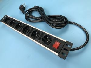 China Metal Shell 6 Outlet European Power Strip Germany Socket Power Bar with Switch factory