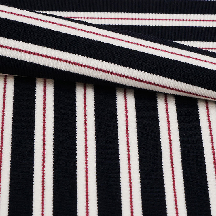 Easy Care Hygroscopic Lenjing Modal Striped Knit Fabric For Tracksuit