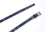 5/8" Width Ladies Rivet Leather Skinny Belt Hexagon Studded For Jeans