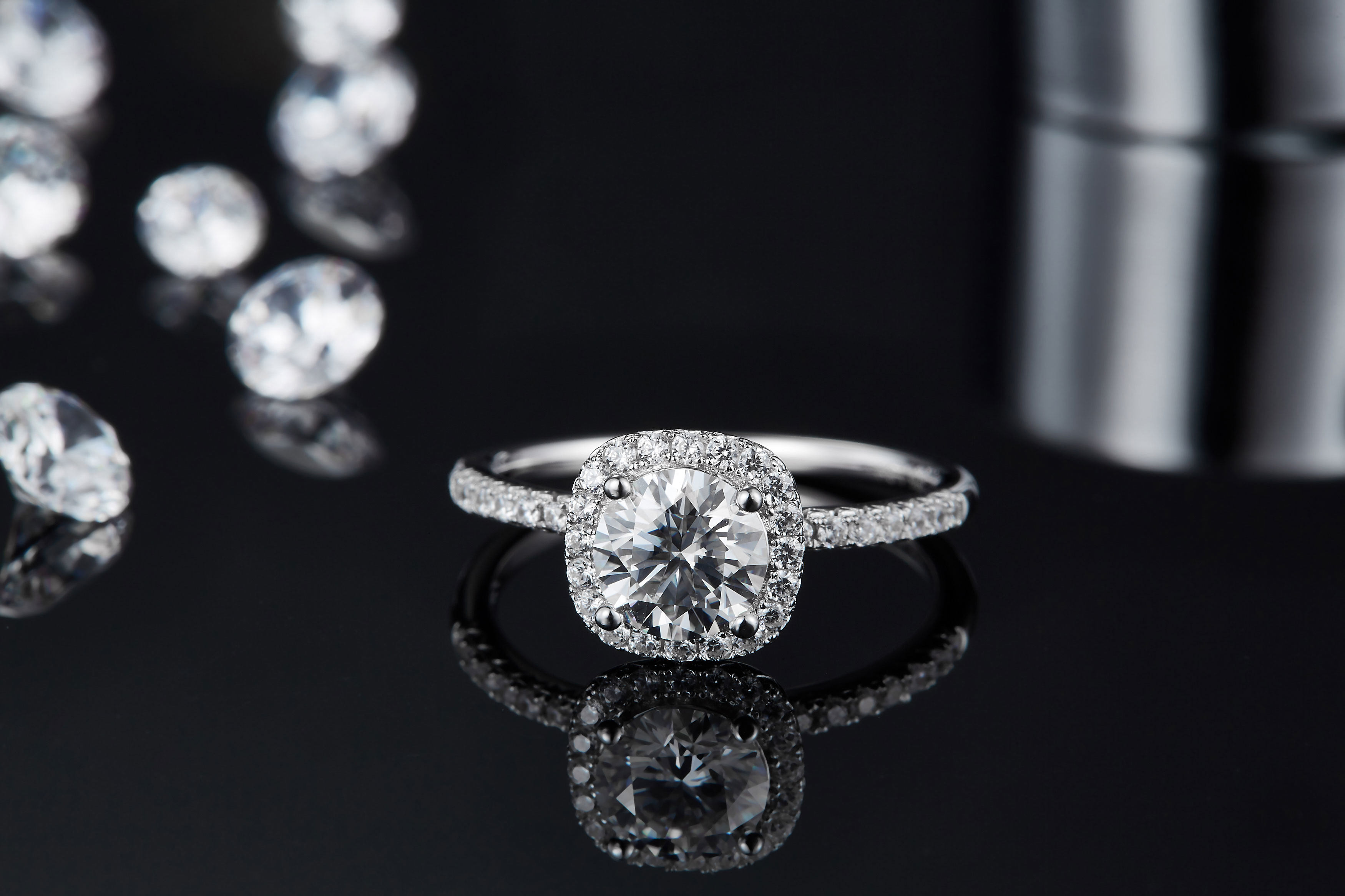 Square Cut Bridal Women Moissanite Square Diamond Gold with Silver Romantic Wedding Ring
