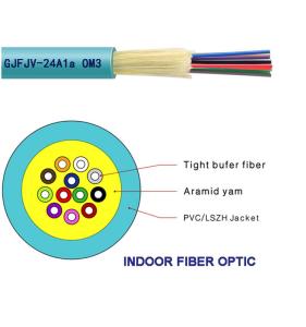 China GJFJV 24 Core Indoor Optical Fiber Cable Bundle Optic Distribution Cable 10mm factory
