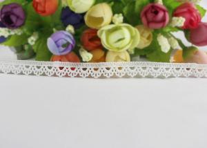 China Polyester Water Soluble Lace Ribbon Trim Scalloped Edging For Interior Decoration / Garments factory