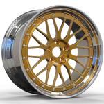 2 Piece Deep Dish Forged Wheels Rims 23 Inch Brushed Gold Disk