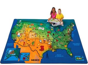China Factory Wholesale Baby Nylon Play Mat With World Map Printed For Baby Education Care , Size 100*100 CM factory
