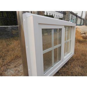 China 1.7mm UPVC Sliding Window And Door PVC Bathroom Window With Grids Screen Net factory