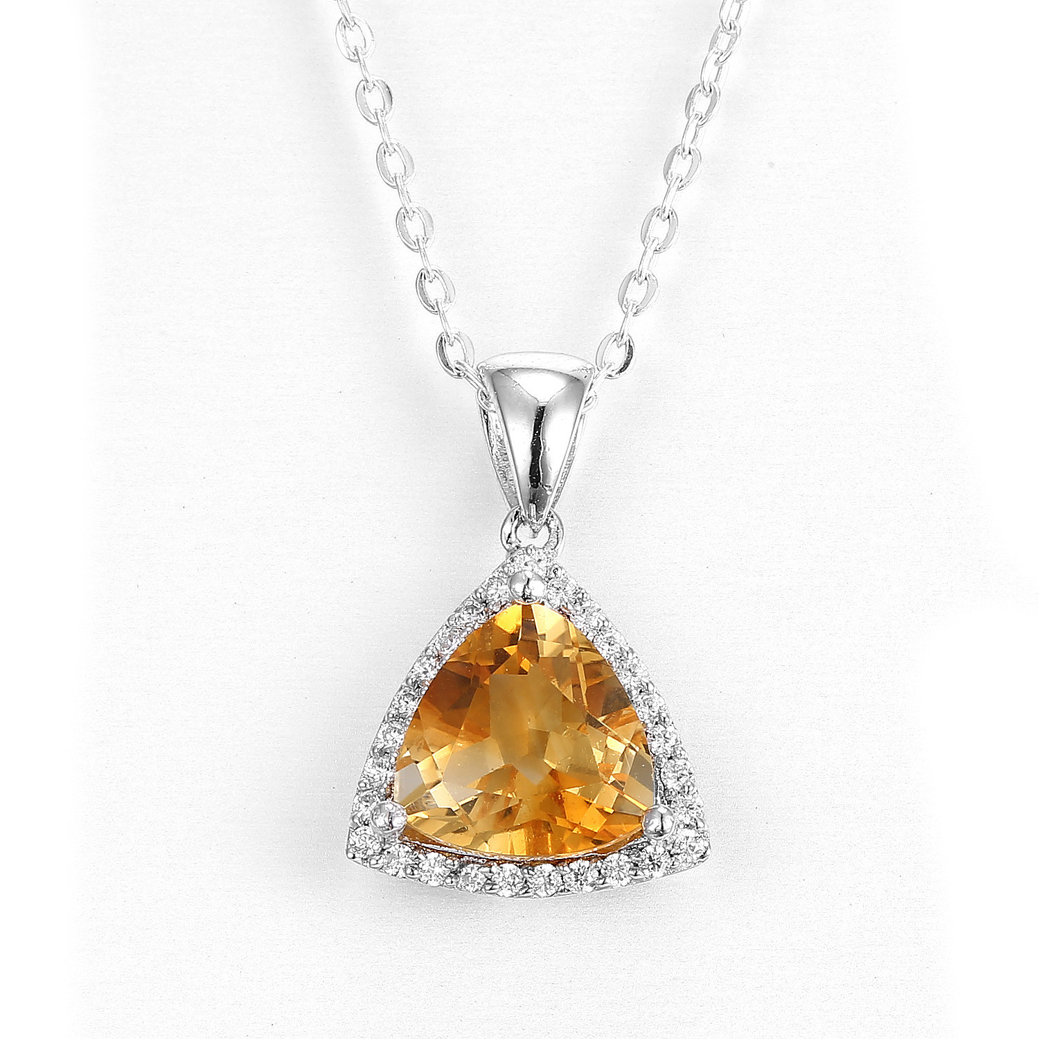 Long Teardrop Round Marquise Pendant Necklace 925 Silver Gemstone Box Chain Locket