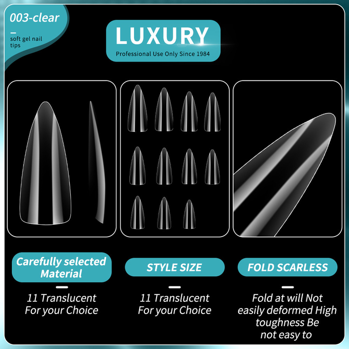 Soft Gel Nail Tips 500PCS/Box Acrylic Nails Press On Nails For Nail Art Design Manicure Tools