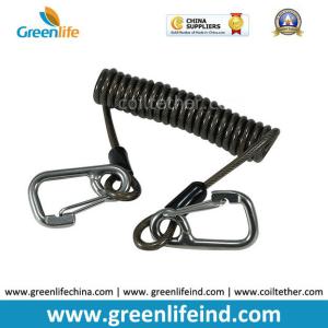 China Heavy Duty Strong Pulling Big Size Wire Coil Carabiner Lanyard factory