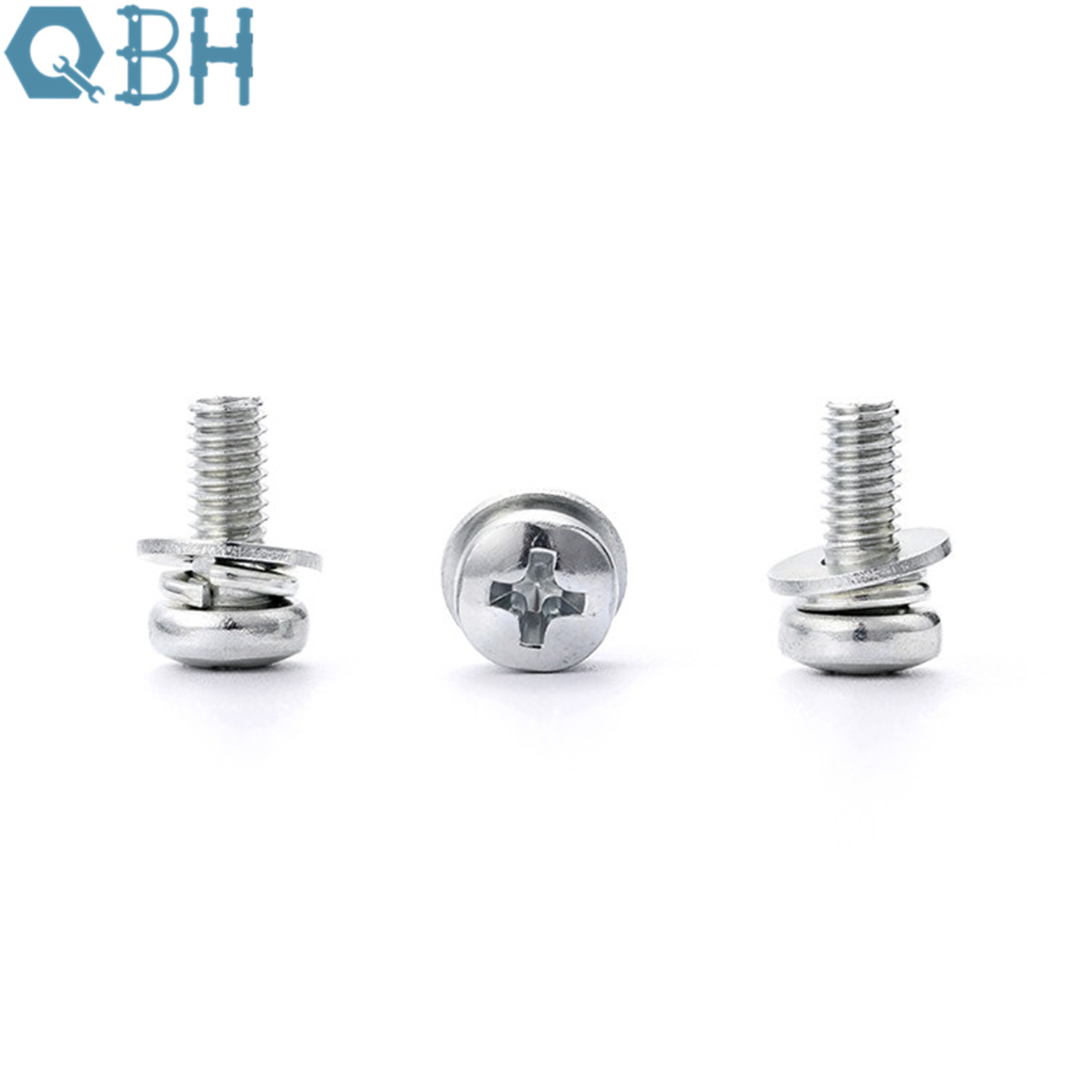 Stainless Steel Phillips Pan Head Screw With Flat Washer And Spring Washer