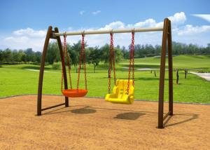 China No Paint Stripping Baby Swing Sets Outdoor Play Swing Set With Cradle KP-G008 factory
