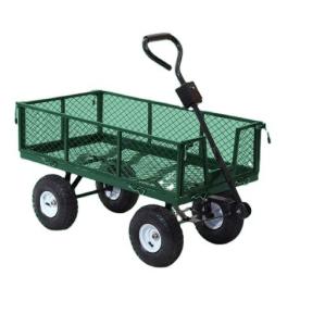 China 17KGS Capacity Heavy Duty Cart Wagon With 4 Wheels And Mesh Structure factory