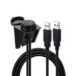 Waterproof USB2.0 Dual USB Port Cable 1 Meter For Car Motorcycle
