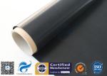 0.25mm Black PTFE Coated Fiberglass Fabric , Plain Weave Fiber Glass Cloth