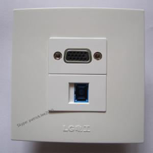 China Good Price Wall Outlet 86x86mm SC Optical Fiber + VGA PC Directly Plug For Laptop Home factory