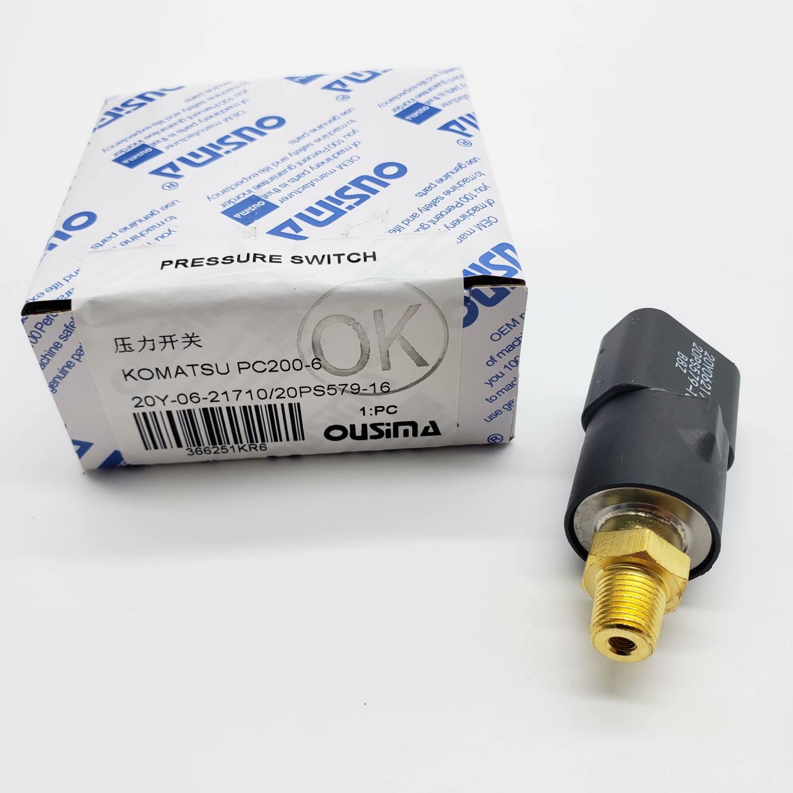 OUSIMA Pressure Switch Sensor 20Y-06-21710/20PS579-16 For KOMATSU Excavator PC200-6