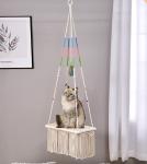 Swinging Cat Hammock Hand Woven Cotton Rope For Indoor Cats