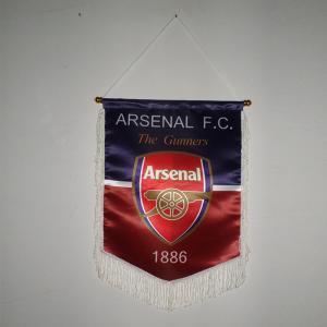 China Custom Satin Wall Hanging Pennant 20x30cm With Wood Flagpole factory