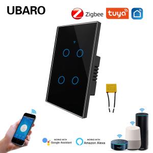 4Gang 110V 10A Smart Zigbee Wall Switch with Tuya Smart App for LED Lights Work