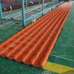 Orange Color PVC Roof Tile Bamboo Joint Roofing Resinvilla Tile 20ft Glazed Roof