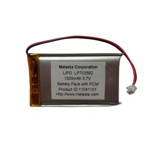 China 3.7V Lithium Polymer Battery LP703562 1500mAh With CE / UN38.3 factory