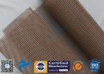 Brown PTFE Coated Fiberglass Mesh Fabric 600GSM 1MM Conveyor Belt Cloth