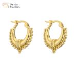 Geometric Brass 18k Gold Plated Hoop Earrings Diamond Zircon Huggie For Women