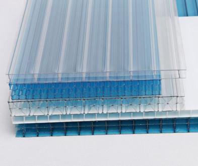 Transparent Blue Hollow Honeycomb Polycarbonate Sheet Different Thickness For
