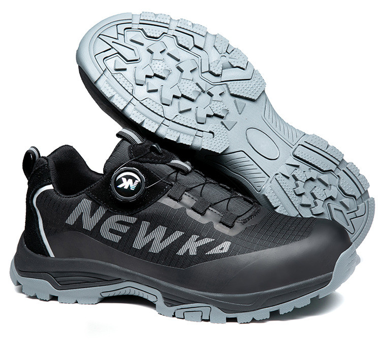 Kevlar Midsole BOA Rotating Button Work Shoes European Standard Steel Toe Anti Smashing MD Sole Safety Shoes