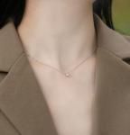 0.20ct 18K Gold Diamond Necklace Princess Cut Solitaire Diamond Necklace Yellow