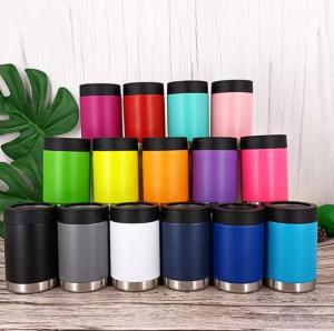 China Custom Logo 375ml Beer Can Cooler Double Wall Insulated Stainless Steel Stubby Cola For Australia Cans factory