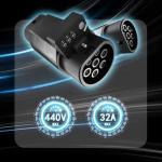 GBT to Type2 Adapter Black 22Kw 3Phase Converter for Electric Cars within