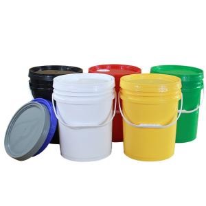 China 5 Gallon Round Plastic Bucket With Lid For Glue Images Included Plastic Material factory