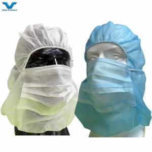 China Customized Logo Purple Disposable Non-Woven PP Ninja Balaclava Hood with Face Mask factory