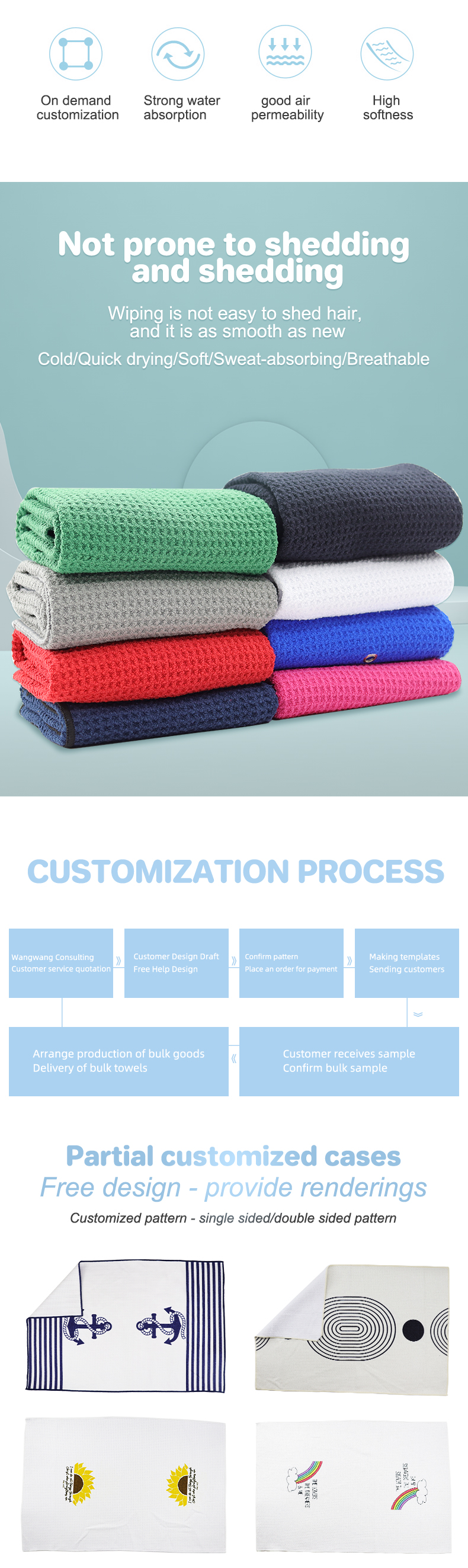 Microfiber All-Season Golf Ball Towel Custom Logo Waffle Golf Towel With Grommet And Ho