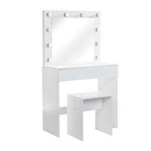 China MDF Wood 136cm Height Touch Screen Mirrored Dresser With Mirror Led Lights factory
