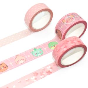 China Tearable Acrylic Adhesive Waterproof Kawaii Colored Masking Washi Tape factory