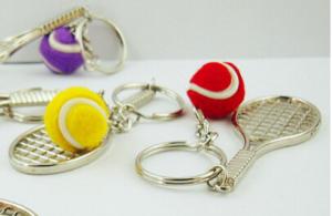China New creative gift product tennis keychain keyrings wedding gift factory