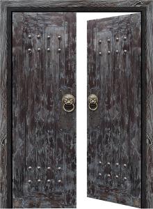China steel wood security armored door factory