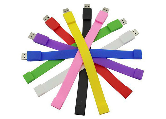 Factory supply customized logo 32G 2.0 yellow color Wrist USB with PP Box packing