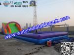 Outdoor Sport Game Zorb Ramp / Roller Ball Inflatable Steep Hill With Pool