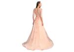 Off - Shoulder Backless Ladies Evening Dresses Lace Fabric Floor - Length