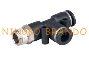 China 1/4'' 8mm Quick Connect Male Run Tee Pneumatic Hose Fittings factory