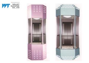China Diamond Shape Panoramic Glass Elevator 180 Degree Sightseeing For Hotel / Commercial Building factory