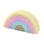 Rainbow Silicone Building Block Flexible Toys For 0-12 Months Babies Customized