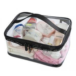 China Clear PVC travel toiletry bag , Minimalism style Makeup Train Case factory